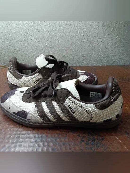 adidas Notitle x Samba Og Sz. 6.5 Brown Cow Print Unisex Sneakers - Picture 16 of 16